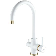 Смеситель для кухни Paulmark Essen Es213211-431BR Белый матовый Бронза