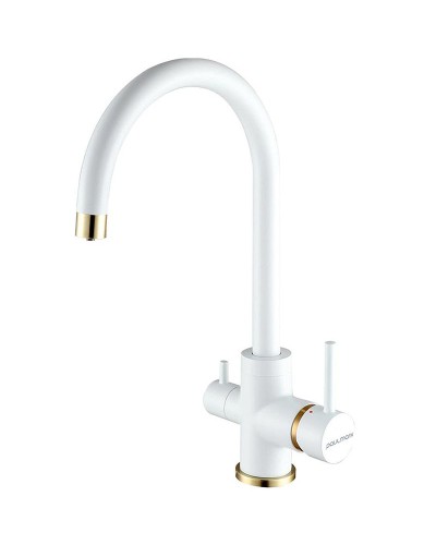 Смеситель для кухни Paulmark Essen Es213211-431BR Белый матовый Бронза