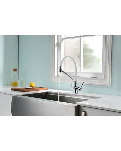 Смеситель для кухни Paulmark Siegen Si213111-CRw Хром Белый