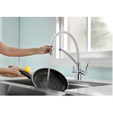 Смеситель для кухни Paulmark Siegen Si213111-CRw Хром Белый