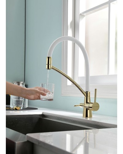 Смеситель для кухни Paulmark Siegen Si213111-Gw Золото Белый