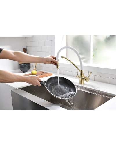 Смеситель для кухни Paulmark Siegen Si213111-BRw Бронза Белый