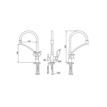 Смеситель для кухни Paulmark Siegen Si213111-BRw Бронза Белый
