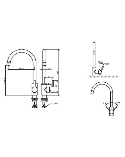 Смеситель для кухни Bravat Slim F7332366CP-RUS Хром