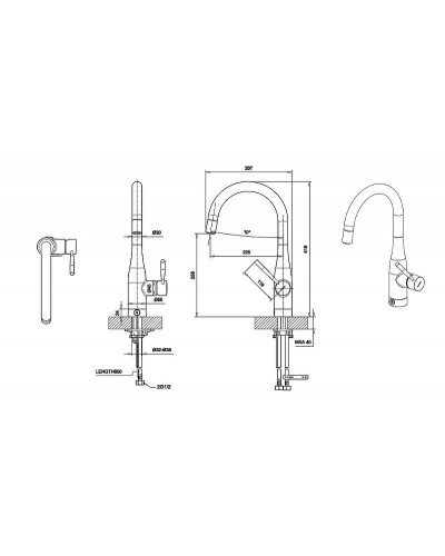 Смеситель для кухни Bravat Miranda F7164208CP-2-ENG Хром