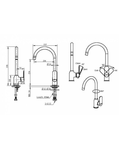 Смеситель для кухни Bravat Louise F7191183CP-RUS Хром