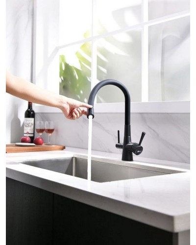 Смеситель для кухни Lemark Comfort LM3075BL Черный