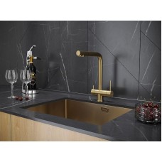 Смеситель для кухни Paulmark Skalen Sk213020-BG Брашированное золото
