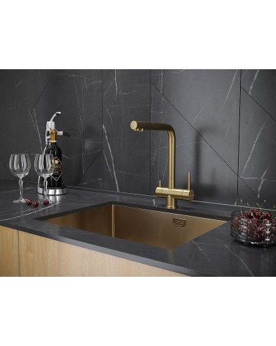 Смеситель для кухни Paulmark Skalen Sk213020-BG Брашированное золото