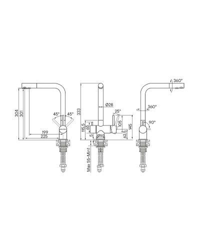Смеситель для кухни Paulmark Skalen Sk213020-GM Вороненая сталь