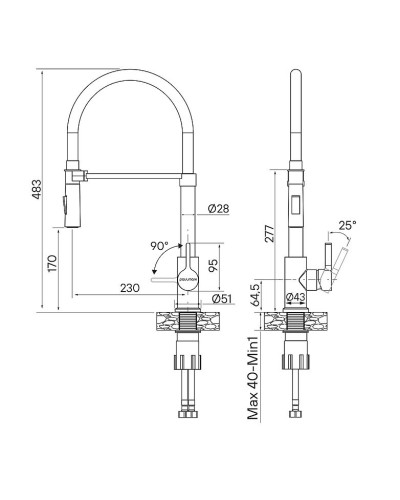Смеситель для кухни Paulmark Halt Ha214021-Ni Никель