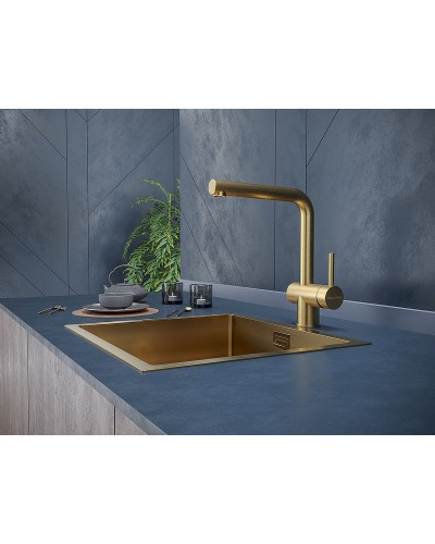 Смеситель для кухни Paulmark Dosse Do214418-BG Брашированное золото