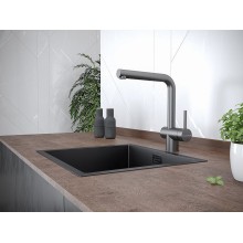 Смеситель для кухни Paulmark Dosse Do214418-GM Вороненая сталь