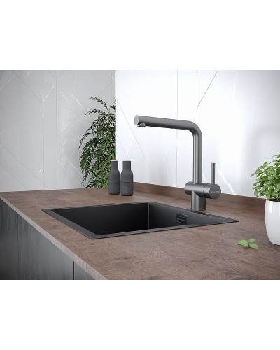 Смеситель для кухни Paulmark Dosse Do214418-GM Вороненая сталь