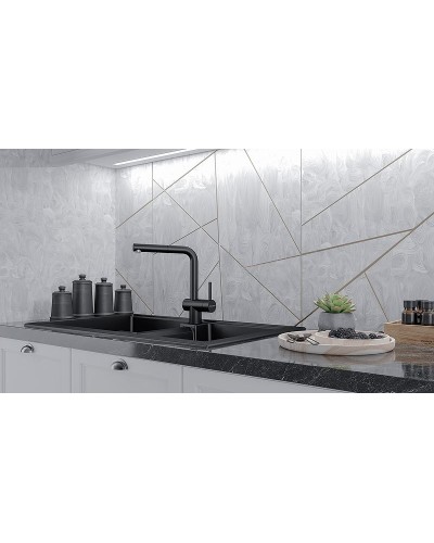 Смеситель для кухни Paulmark Dosse Do214418-418 Черный металлик