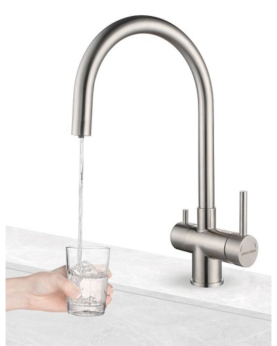 Смеситель для кухни Paulmark Heller He213218-SS Брашированное сталь