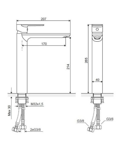 Смеситель для раковины Excellent Glad ARAC.1102CR Хром