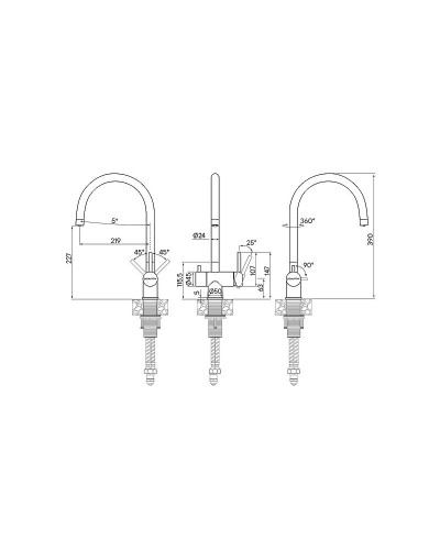 Смеситель для кухни Paulmark Heller He213218-418 Черный металлик