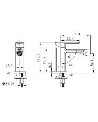 Смеситель для биде Excellent Pride AREX.4003CR Хром