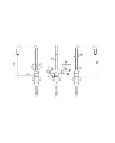 Смеситель для кухни Paulmark Wetter We213030-SS Нержавеющая сталь