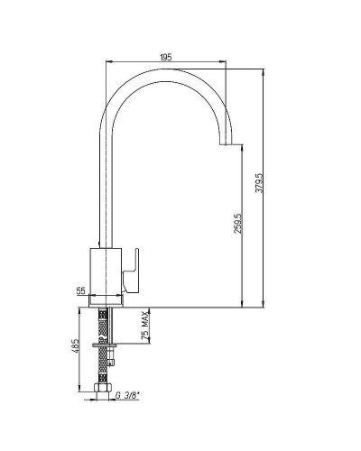 Смеситель для кухни Paini Dax-R 84CR572RSKM Хром