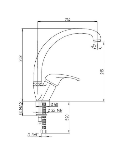 Смеситель для кухни Paini Creta 42CR570/599TR21LMKM Хром