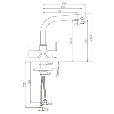 Смеситель для кухни Paini Arena 92CR6433VEB90DAKM Хром