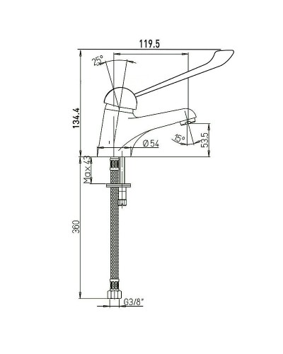 Смеситель для раковины Paini Creta 42CR205MEDICO Хром