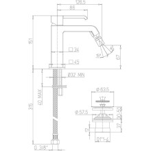 Смеситель для биде Paini Q 19CR306ESR Хром