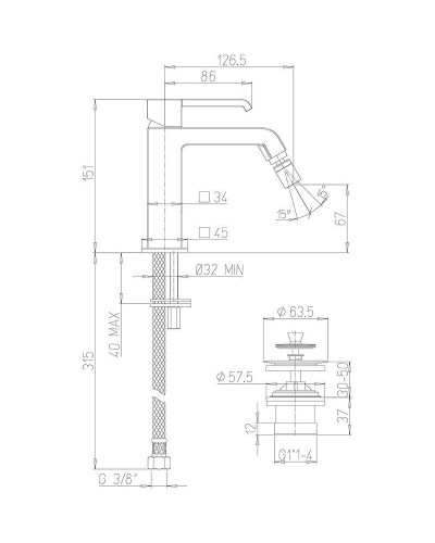 Смеситель для биде Paini Q 19CR306ESR Хром