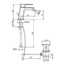 Смеситель для биде Paini Nove 09PZ306 Черный матовый