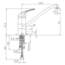 Смеситель для кухни Paini Creta 100 42CR5611KM Хром