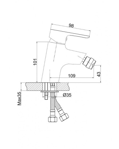 Смеситель для биде Cersanit Cersania 63033 Хром