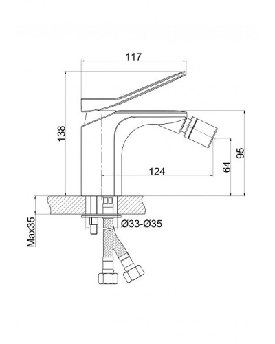 Смеситель для биде Cersanit Odra 63053 Хром