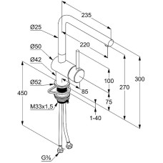 Смеситель для кухни Kludi L Steel 45803F877 Сталь