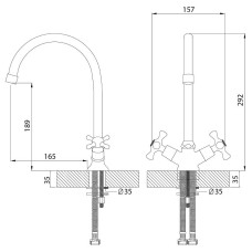 Смеситель для кухни Rossinka H02-72R Хром