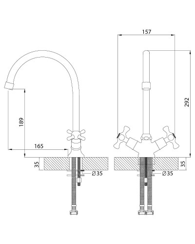 Смеситель для кухни Rossinka H02-72R Хром