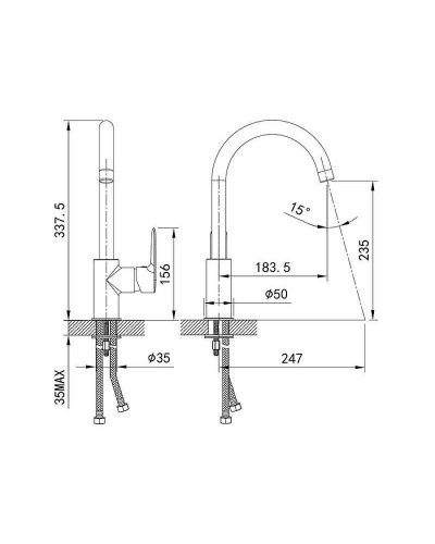 Смеситель для кухни Iddis Cuba CU5BLJ0i05 Черный матовый