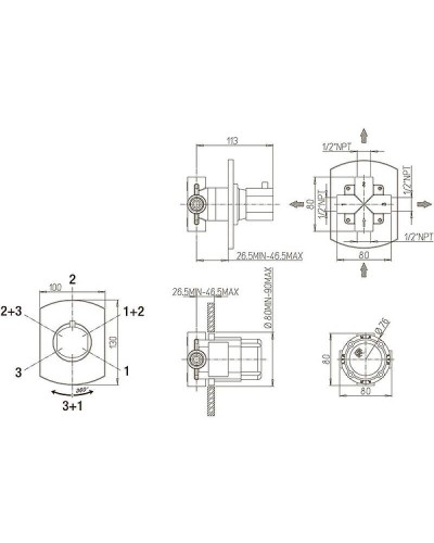 Переключатель потоков Paini Ovo 86CR471 Хром