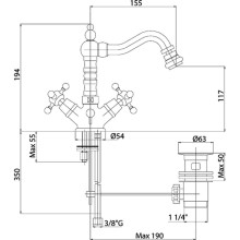 Смеситель для биде Cezares Golf-BS2-02 Бронза