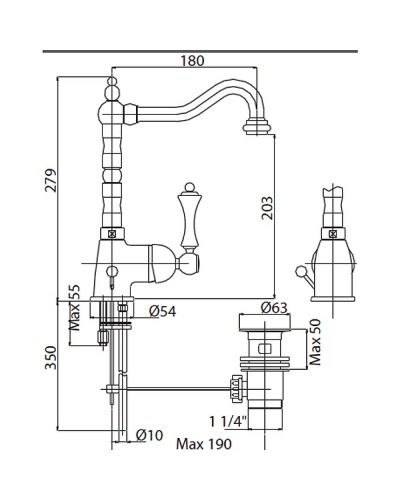 Смеситель для раковины Cezares MARGOT-LSM2-BIO Белый матовый