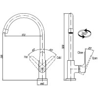 Смеситель для кухни Cezares LACONICO-C-LL25-BLC Белый