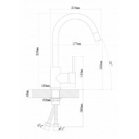 Смеситель для кухни Florentina Альфа 313.02H.1113.900 Нержавеющая сталь