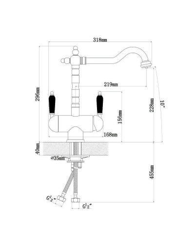 Смеситель для кухни Florentina Ария 333.21H.2113.102 Черный