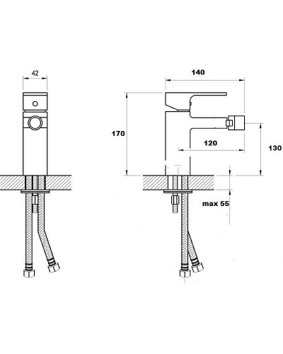 Смеситель для биде Bronze de Luxe Simple SW980 Хром