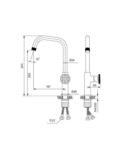 Смеситель для кухни Iddis Grange GRABL00i05 Черный матовый