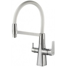 Смеситель для кухни ZorG Steel Hammer SH818-8CR Хром Белый