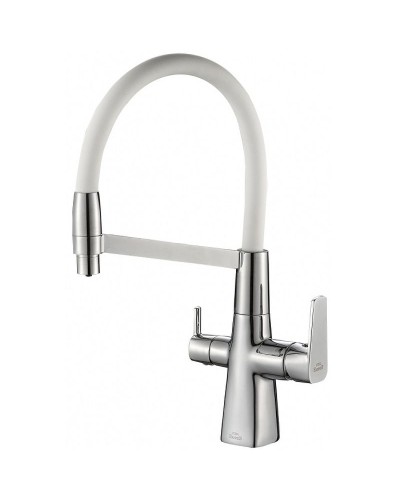 Смеситель для кухни ZorG Steel Hammer SH818-8CR Хром Белый