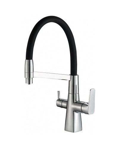 Смеситель для кухни ZorG Steel Hammer SH818-6CR Хром Черный