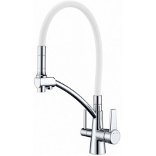 Смеситель для кухни ZorG Sanitary ZR338-8YF Хром Белый